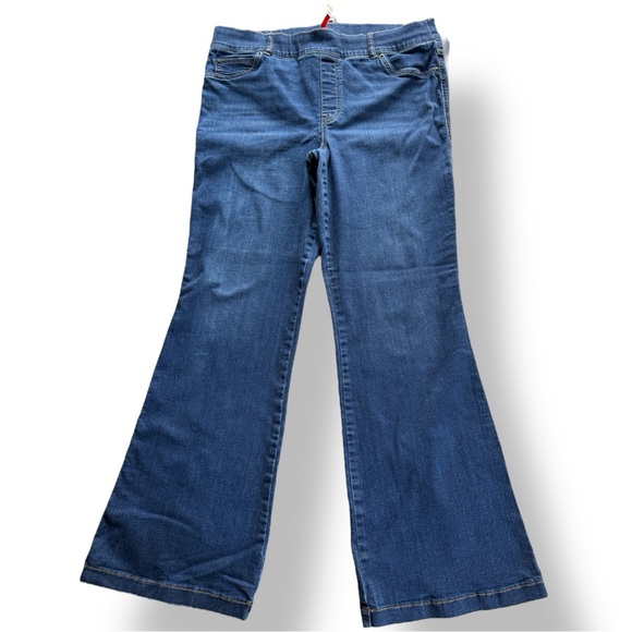 SPANX Denim Flare Jeans Size 2X Midnight Blue - Picture 2 of 9